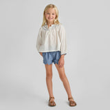 Girls Scallop Short - Chambray