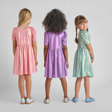 Girls Lame Laurie Dress - Ice Blue