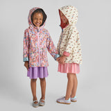 Girls Rafa Reversible Raincoat - Burgundy Sketched Floral