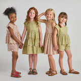 Girls Jules Short - Pink Prairie Block Print