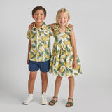 Girls Via Dress - Banana Leaves