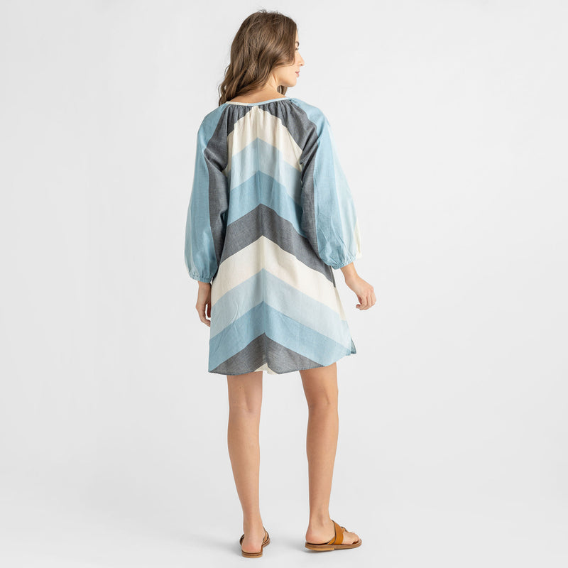 Womens Ava Dress - Ocean Stripe