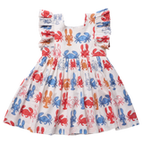 Girls Elsie Dress - Lobsters and Crabs