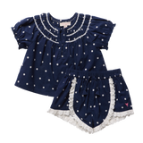 Girls Millie 2-PC Set - Navy Dot