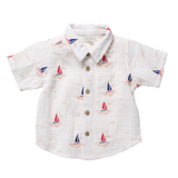 Boys Jack Shirt - Sailboat Embroidery
