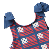 Girls Shelly Suit - Navy Flags