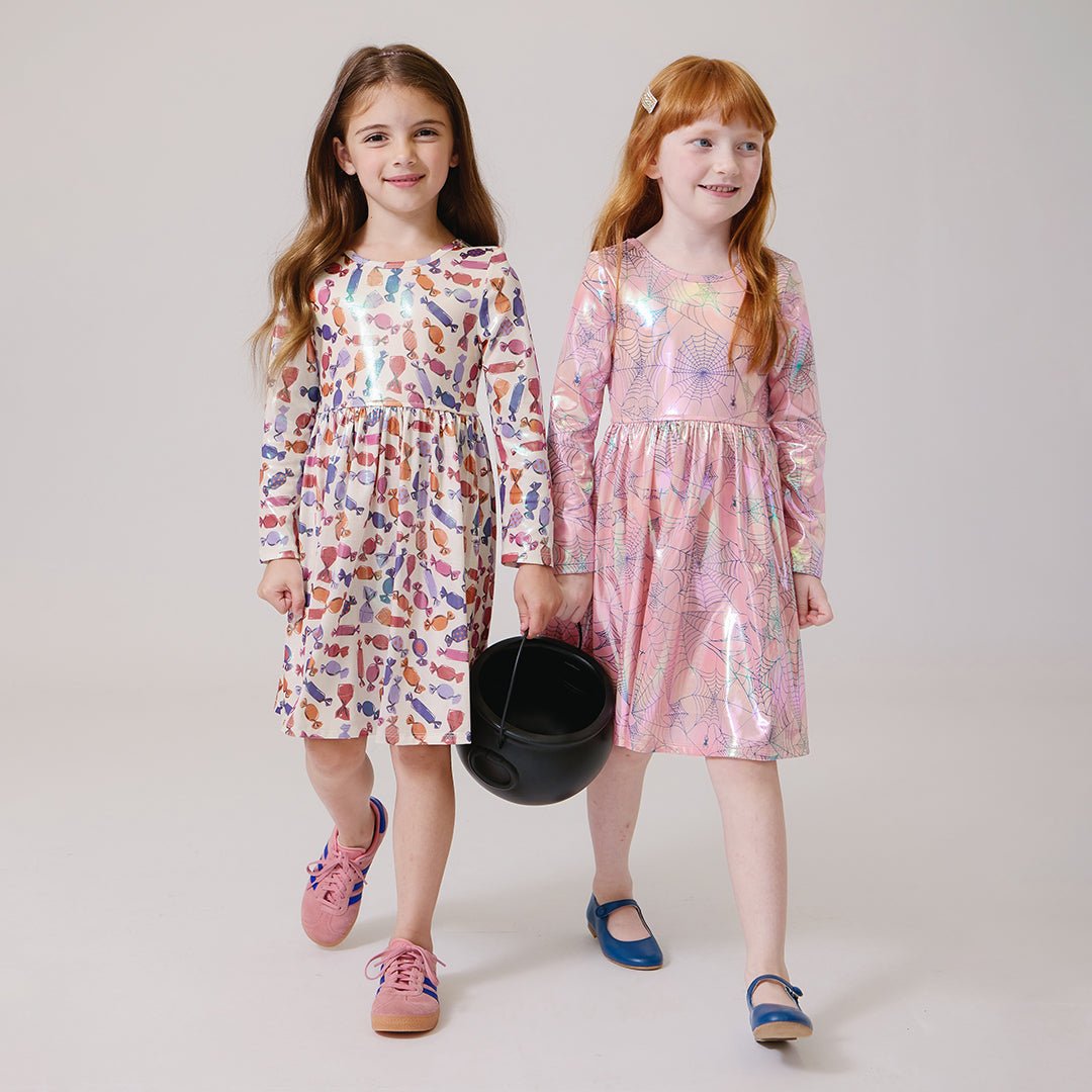 Girls Lame Steph Dress - Halloween Candy | Pink Chicken