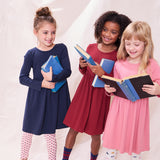 Sunny Long Sleeve Rib Dress - Navy