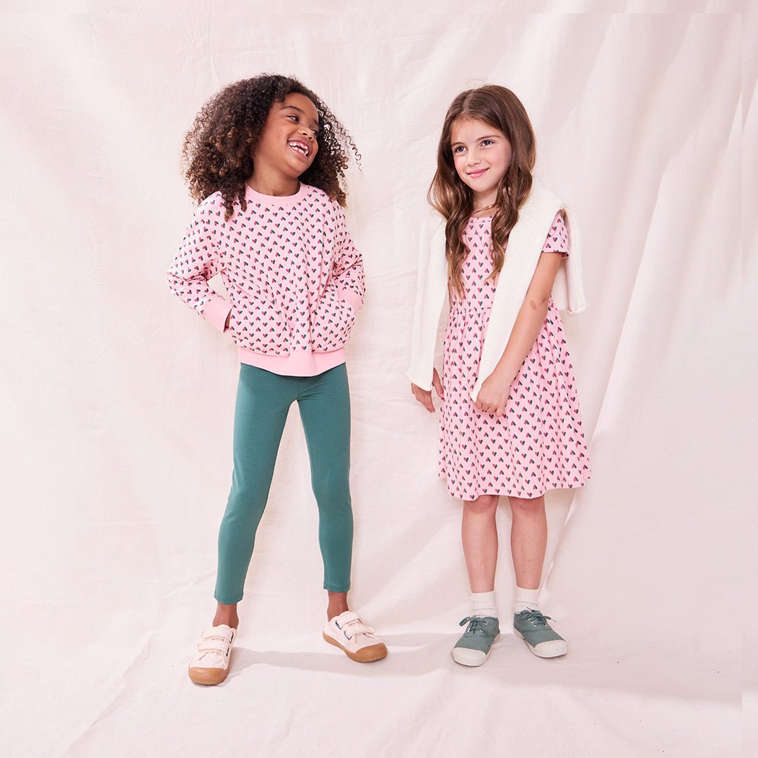 Play Sweatshirt - Pink Mini Half Hearts | Pink Chicken