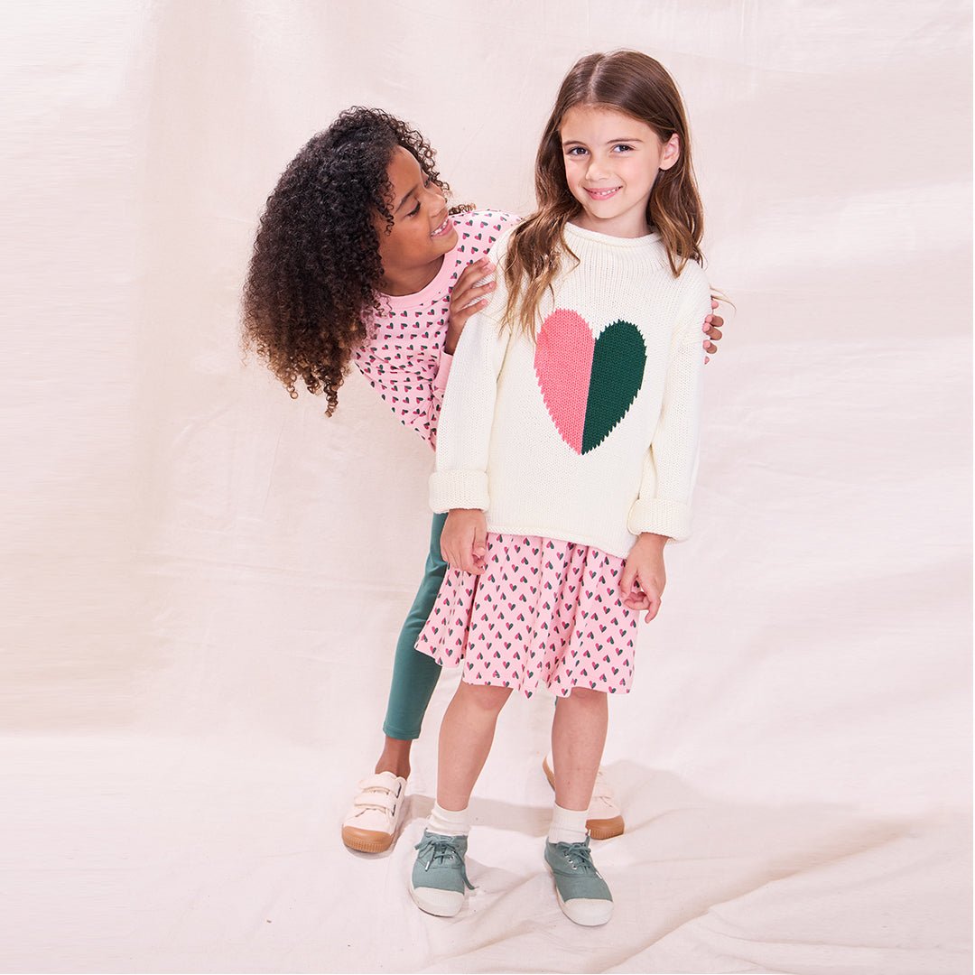Classic Sweater - Half Heart | Pink Chicken