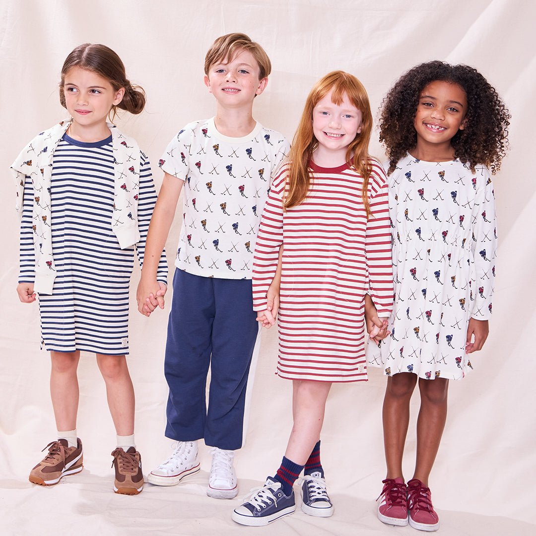 Playground Long Sleeve Dress - Hockey Player | Pink Chicken