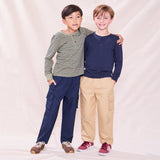 Scout Long Sleeve Henley T-Shirt - Green Mini Stripe | Pink Chicken