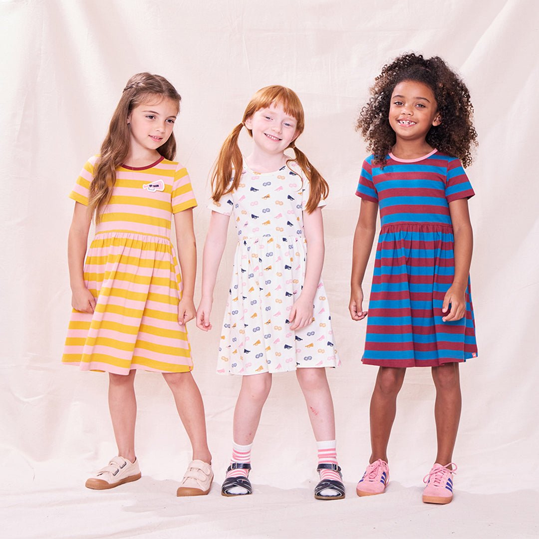 Sunny Dress - Pink and Yellow Stripes | Pink Chicken