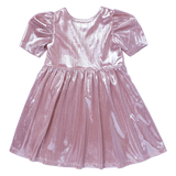 Girls Lame Laurie Dress - Glitter Pink