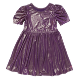 Girls Lame Laurie Dress - Deep Purple