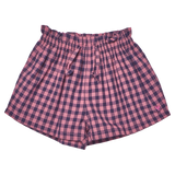 Girls Theodore Short - Pink Blue Check
