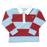 Boys Albert Rugby Shirt - Blue Maroon