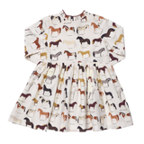 Girls Autumn Dress - Horse Breeds