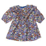 Girls Everly Dress - True Blue Sketched Floral