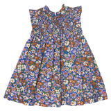 Girls Stevie Dress - True Blue Sketched Floral