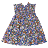 Girls Stevie Dress - True Blue Sketched Floral