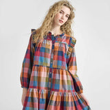 Womens Kalani Dress - Harvest Check | Pink Chicken