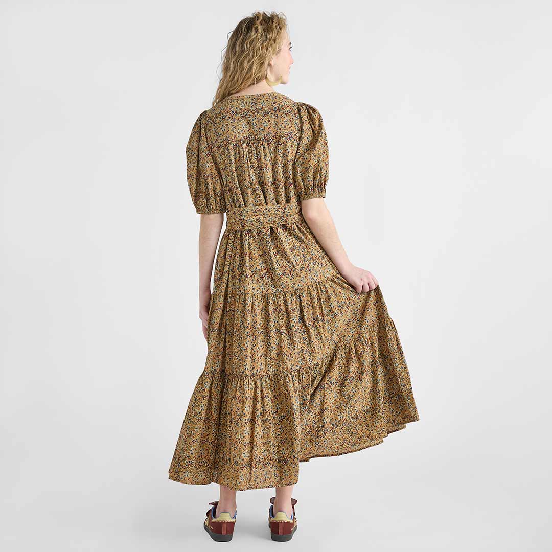 Womens Short Sleeve Indira Dress - Autumn Floral | Pink Chicken