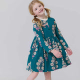 Girls Autumn Dress - Evergreen Buttercup Floral | Pink Chicken