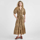 Womens Short Sleeve Indira Dress - Autumn Floral | Pink Chicken