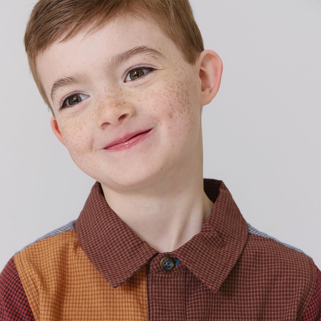 Boys Jack Shirt - Mixed Checks | Pink Chicken