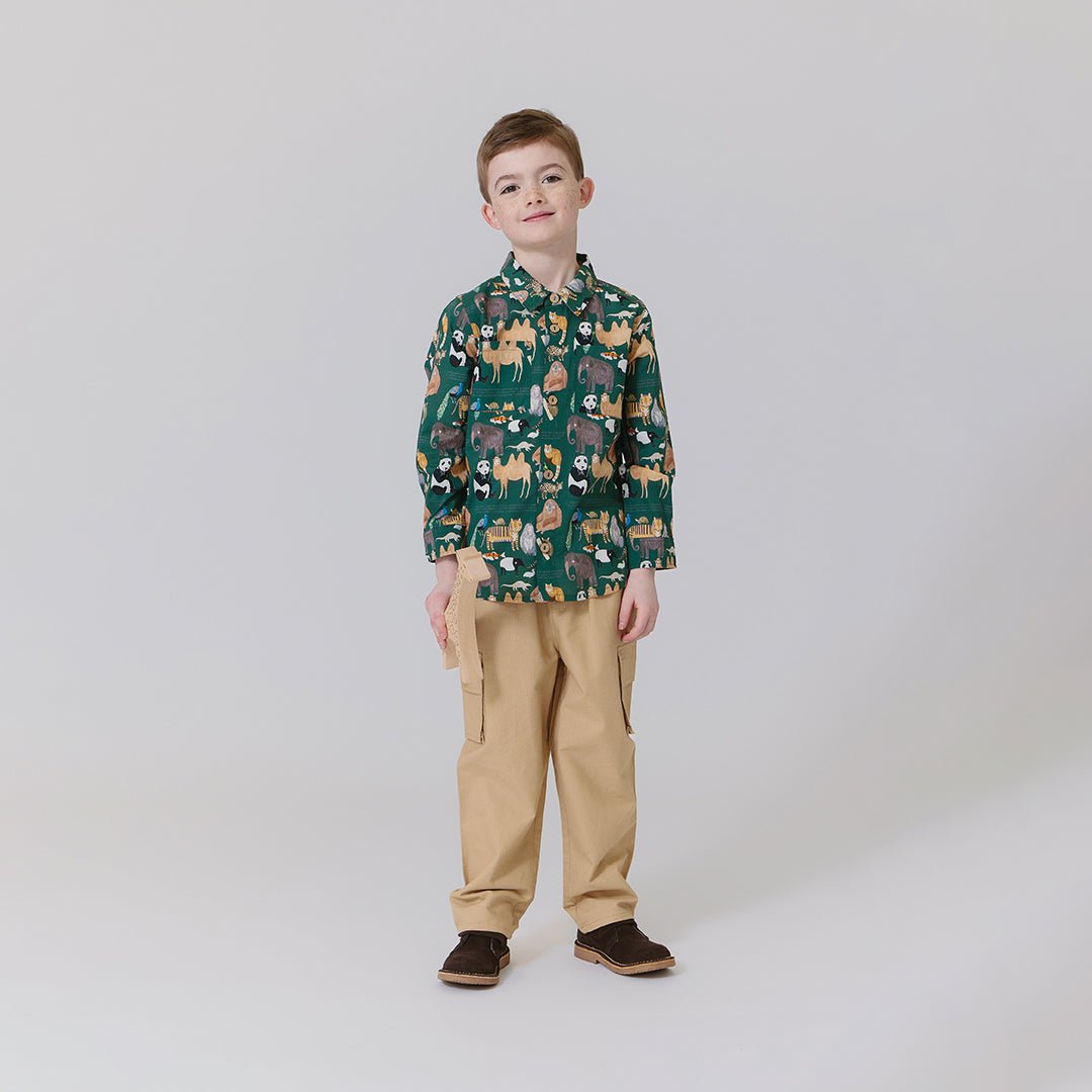 Boys Jack Shirt - Animals of Asia | Pink Chicken