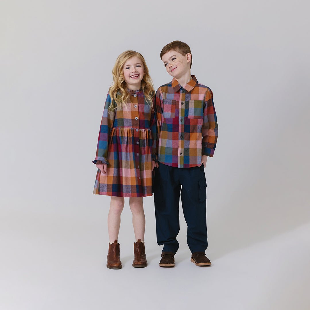 Boys Jack Shirt - Harvest Check | Pink Chicken