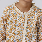 Girls Autumn Dress - Gold Climbing Floral | Pink Chicken