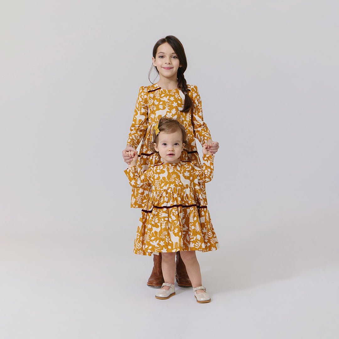 Girls Lennon Dress - Harvest Botanical | Pink Chicken