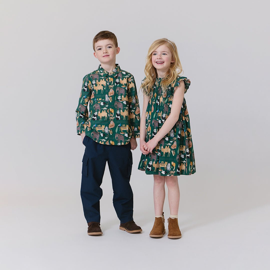 Girls Stevie Dress - Animals of Asia | Pink Chicken