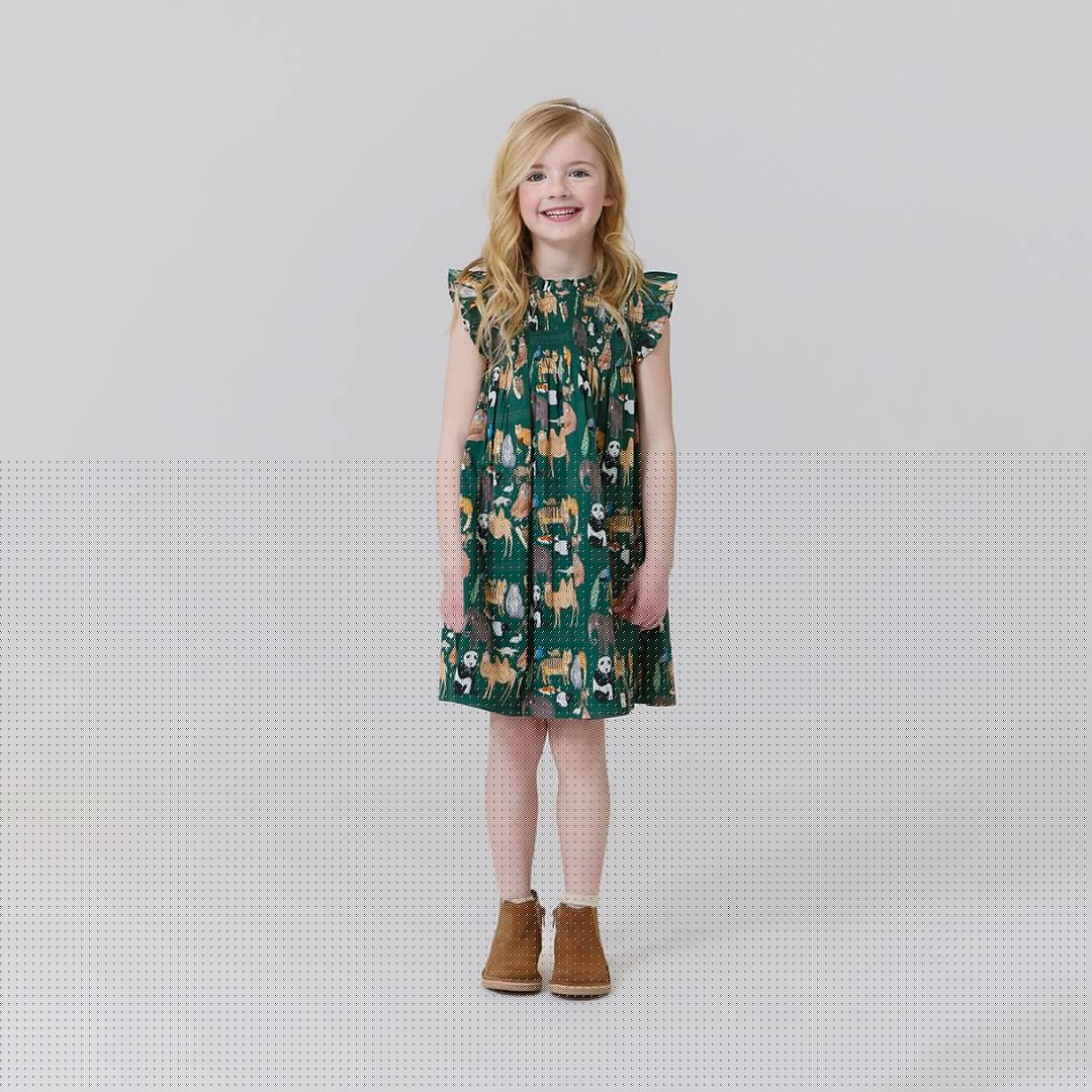 Girls Stevie Dress - Animals of Asia | Pink Chicken