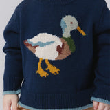 Baby Boys Oliver Sweater - Navy Mallard | Pink Chicken