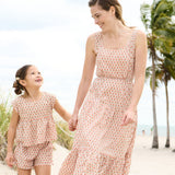 Girls Jules Short - Pink Prairie Block Print