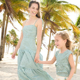 Womens Marilyn Dress - Blue Prairie Block Print