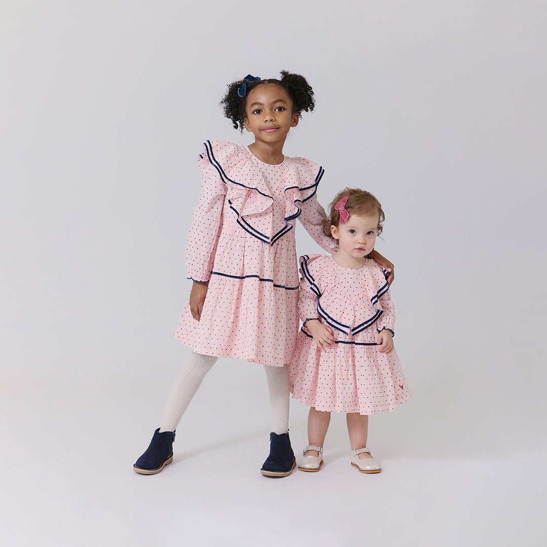 Pink Chicken Raphaela Dress Set | Strawberry Cream Polka Dot 12-18M Pink Chicken Raphaela Dress Set | Strawberry Cream Polka Dot 12-18M