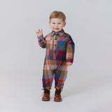 Baby Boys Easton Jumper - Harvest Check | Pink Chicken
