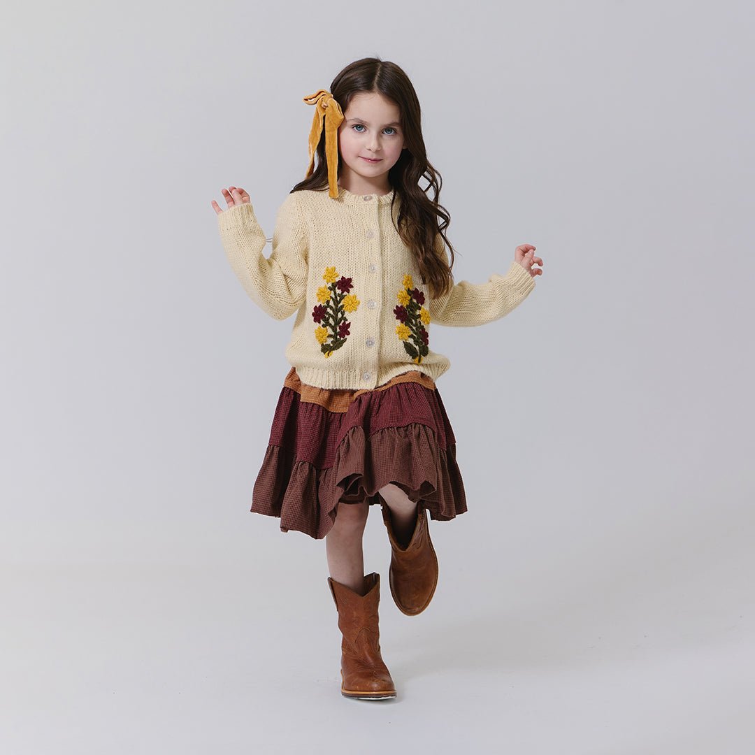 Girls Allie Skirt - Mixed Checks | Pink Chicken