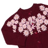 Girls Blossom Sweater - Pink Flower Embroidery