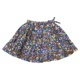 Girls Allie Skirt - True Blue Sketched Floral