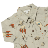 Boys Long Sleeve Jack Shirt - Space Rocket