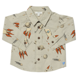 Boys Long Sleeve Jack Shirt - Space Rocket