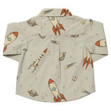 Boys Long Sleeve Jack Shirt - Space Rocket