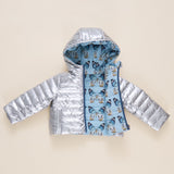 Girls Reversible Riley Jacket - Blue Vintage Butterflies