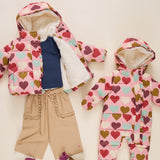 Baby Girls Ruffle Snowsuit - Multi Harvest Hearts