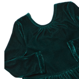 Girls Pearl Dress - Evergreen Velour